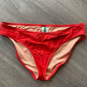 JCrew Classic Red Bikini Bottom size Large